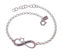 Inmaculada Romero IR Bracelet Bague Friends en argent sterling 925, chaîne rolo de 17 cm avec symbole de l'infini, 23 mm. TOUJOURS AMIS