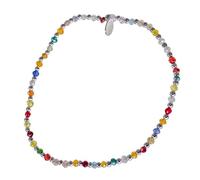 Inmaculada Romero IR Bracelet Bracelet élastique en argent sterling 925 avec perles lisses de 2 mm et pierres colorées de 2,5 mm.