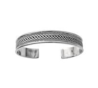 Inmaculada Romero IR Bracelet Bracelet rigide en argent sterling 925, de 65 mm de diamètre et de 11 mm de large, avec un design oxydé.