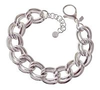 Inmaculada Romero IR Bracelet Fabriqué en argent sterling 925, 19 cm de long, avec de grands maillons doubles creux de 17 mm.
