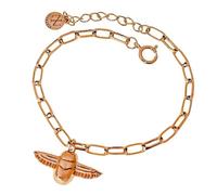 Inmaculada Romero IR Bracelet Scarabée égyptien en argent sterling 925 plaqué or, 16 cm, épaisseur 3,3 mm, diamètre du scarabée 23 mm.