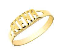 Inmaculada Romero IR Chevalière Bague bébé en or 9 carats avec le mot NENA ajouré, largeur maximale de 4 mm.