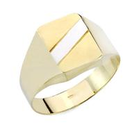 Inmaculada Romero IR Chevalière En or bicolore 9 carats avec une finition polie creuse. Dimensions de la tête : 10 x 10,5 mm.