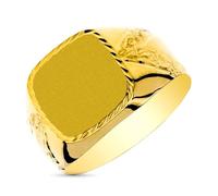 Inmaculada Romero IR Chevalière Tête creuse sculptée en or 9 carats, 13 x 12 mm. Détails latéraux