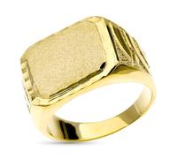 Inmaculada Romero IR Chevalière Tête rectangulaire plaquée or 9 carats mesurant 19 x 9 mm. Détails latéraux