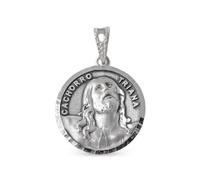 Inmaculada Romero IR Chiot Médaille religieuse Triana en argent massif 925, 18 mm. Christ en relief.