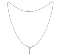 Inmaculada Romero IR Christ Collier ras du cou Dalí en argent sterling 925 et plaqué or avec 51 cm. 2 mm forgé.