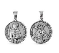 Inmaculada Romero IR Christ Médaille scapulaire de l'Humilité et de Notre-Dame des Douleurs de Malaga, argent massif 925, 22 mm, 30 mm de diamètre.