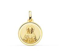 Inmaculada Romero IR coeur Médaille de Jésus en or 9 carats avec lunette lisse de 16 mm
