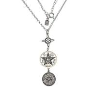 Inmaculada Romero IR Collier Argent sterling 925, 42 cm, nœud de sorcière triple protection, Tétragramme, 7 archanges
