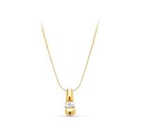 Inmaculada Romero IR Collier Montre femme en or bicolore 18 carats 42 cm. pendentif 16 x 6mm. détail diamant brillant 0,05ct.
