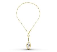Inmaculada Romero IR Collier Montre femme en or bicolore 18 carats 45 cm. liens plats et lisses combinés de formes ovales