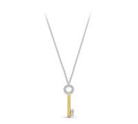 Inmaculada Romero IR Collier Pendentif clé pour femme en or bicolore 18 carats avec zircone