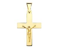 Inmaculada Romero IR Croix pendentif Pendentif Christ en or 18 carats avec plaque de 34 mm à finition polie lisse