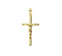 Inmaculada Romero IR Croix pendentif Pendentif Christ en or 18 carats, tige ronde lisse de 27 mm.
