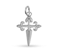 Inmaculada Romero IR Croix pendentif Pendentif de Saint-Jacques en argent massif 925 de 32 mm. Chevaliers de l'Ordre de Saint-Jacques distinctifs.