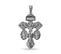 Inmaculada Romero IR Croix pendentif Pendentif du Pardon, argent massif 925, 36 mm. Jésus de Nazareth, roi des Juifs