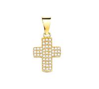 Inmaculada Romero IR Croix pendentif Pendentif en or 18 carats avec zircon cubique de 14,5 mm