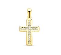 Inmaculada Romero IR Croix pendentif Pendentif en or 18 carats de 18 cm. Zirconium cubique au centre et bords polis.