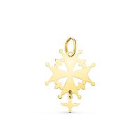 Inmaculada Romero IR Croix pendentif Pendentif Huguenotte unisexe en or 18 carats 21 mm. détail colombe Saint-Esprit