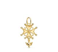 Inmaculada Romero IR Croix pendentif Pendentif Huguenotte unisexe en or 18 carats 23 mm. colombe Saint-Esprit