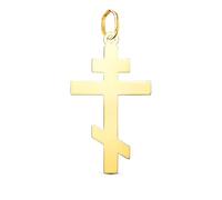 Inmaculada Romero IR Croix pendentif Pendentif orthodoxe en or 18 carats, 28 mm, finition lisse et polie