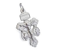 Inmaculada Romero IR Croix pendentif Pendentif Pardon, argent massif 925, 32 mm. Jésus de Nazareth, roi des Juifs, détail au dos