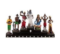 Inmaculada Romero IR Figurine Puissances Africaines sur Trône 39 Cm. Panthéon Yoruba Obatala Chango Ochun Yemaya Orula