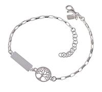 Inmaculada Romero IR Gourmette Bracelet en argent sterling 925, 17 cm. Chaîne gourmette, Arbre de Vie 10 mm. Plaque 15 mm.