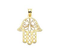 Inmaculada Romero IR Main Pendentif amulette Fatima en or 18 carats, 32 mm, ajouré