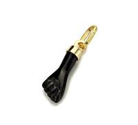 Inmaculada Romero IR Main Pendentif amulette Higa Fist en or 9 carats de 17 mm, couleur noire.