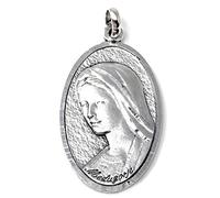 Inmaculada Romero IR Médaille pendentif Lobe d'argent 925m Solide Escapulitaire Vierge de Medjugorje Reine de la paix Jésus Jésus Miséricordieux