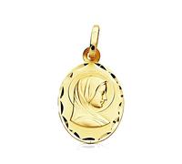 Inmaculada Romero IR Médaille pendentif or 9k ovale Vierge Marie française 17mm. [AB3244GR] - personnalisable - ENREGISTREMENT inclus dans le prix