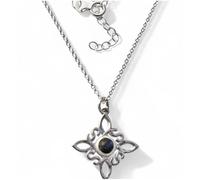 Inmaculada Romero IR Nouer Collier ras du cou de sorcière en argent sterling 925, 42 cm. avec pierre labradorite de 4 mm. Amulette de 19 mm.