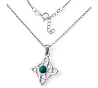 Inmaculada Romero IR Nouer Collier ras du cou de sorcière en argent sterling 925, 42 cm. avec pierre turquoise de 4 mm. Amulette de 17 mm.