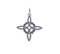 Inmaculada Romero IR Nouer Pendentif sorcière en argent sterling 925, amulette ornée de détails laser