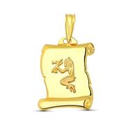 Inmaculada Romero IR Parchemin pendentif Pendentif en or 18 carats avec détail du signe astrologique de la Vierge. Gravure incluse - Personnalisable