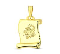 Inmaculada Romero IR Parchemin pendentif Pendentif en or 18 carats avec signe astrologique du Scorpion. Gravure incluse - Personnalisable