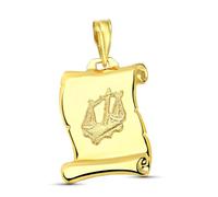 Inmaculada Romero IR Parchemin pendentif Pendentif en or 18 carats orné du signe astrologique de la Balance
