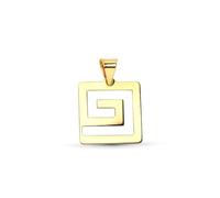 Inmaculada Romero IR Pendentif En or 18 carats, forme carrée de 44 mm, ajourée avec un cordon en caoutchouc de 45 cm.