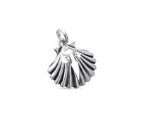 Inmaculada Romero IR Pendentif Pendentif Coquillage de Pèlerin sur le Chemin de Saint-Jacques-de-Compostelle en Argent Sterling 925 avec Croix de Saint-Jacques ajourée de 20 mm et 13 mm.