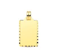 Inmaculada Romero IR Pendentif Plaqué or 9 carats, rectangulaire, 24 mm, avec une finition polie et des bords sculptés.