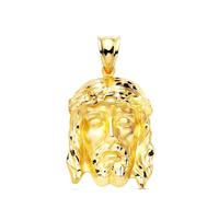 Inmaculada Romero IR Pendentif tête Pendentif Christ de la Bonne Mort en or 9 carats, 27 mm, sculpture creuse