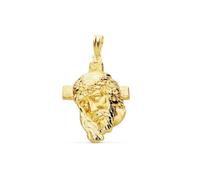 Inmaculada Romero IR Pendentif tête Pendentif Christ en or 9 carats de 26 mm avec croix