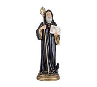 Inmaculada Romero IR Saint Benoît Figurine Religieuse 30 cm. Image en résine Patron de l'europe. Détail piétement