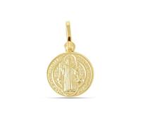 Inmaculada Romero IR Saint Médaille Benoît en argent sterling 925 m plaqué or 12 mm. détail de la croix arrière