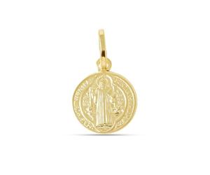 Inmaculada Romero IR Saint Médaille Benoît en argent sterling 925 m plaqué or 12 mm. détail de la croix arrière