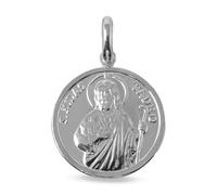 Inmaculada Romero IR Saint Médaille de Jude Thaddée en argent massif 925, 25 mm, avec une finition polie et un relief.