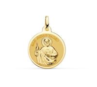 Inmaculada Romero IR Saint Médaille Judas Thaddée en or 9 carats, 16 mm polie. Gravure incluse dans le prix - Personnalisable - Gravure incluse dans le prix