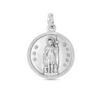 Inmaculada Romero IR Saint Médaille Roque en argent massif 925, 18 mm, lunette lisse
